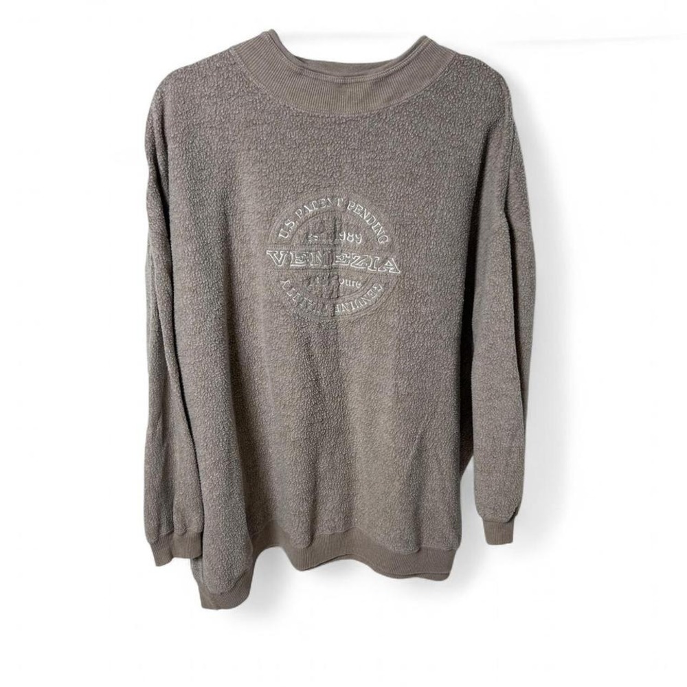 Vintage Venezia Jeans Sweatshirt Womens 26/28 tan‎ Crewneck Sport Graphic 90s